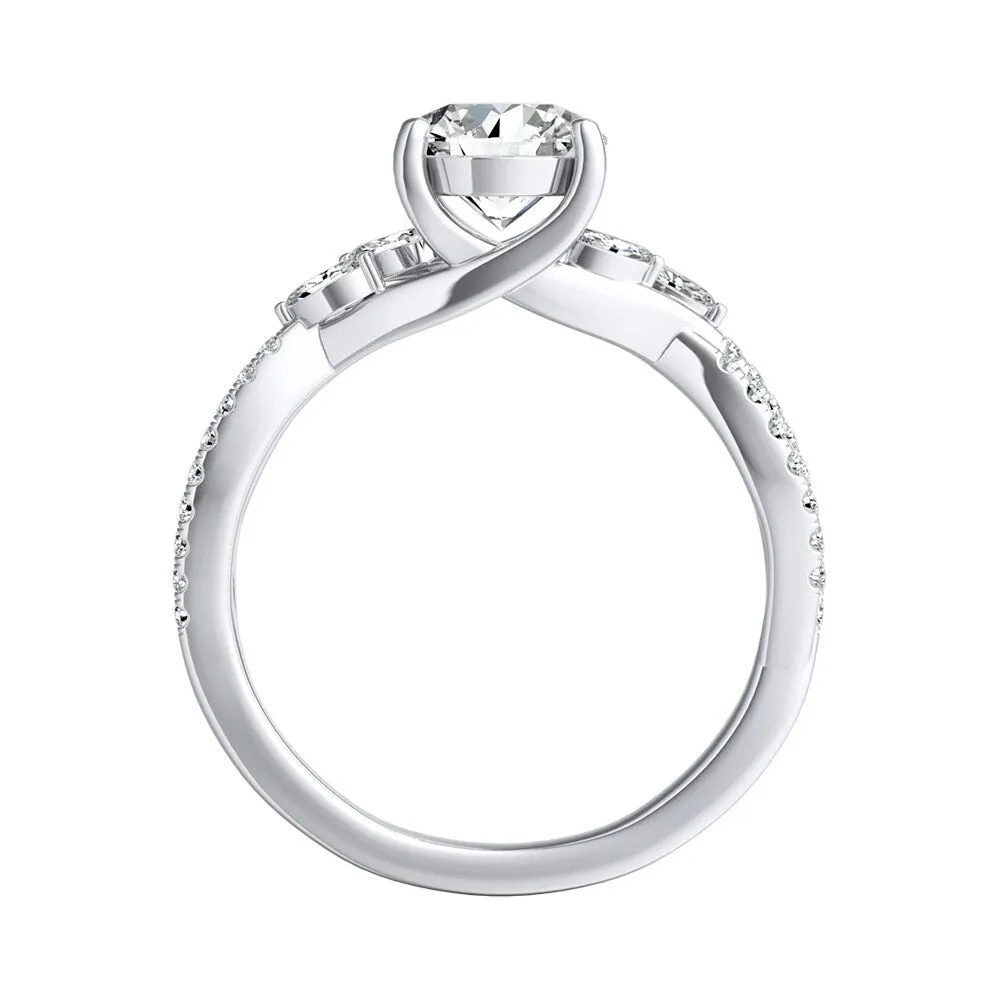 Auriya Nature Inspired 1ct Moissanite and 1/4ctw Diamond Engagement Ring 14k Gold sold by Zulily product image thumbnail 4