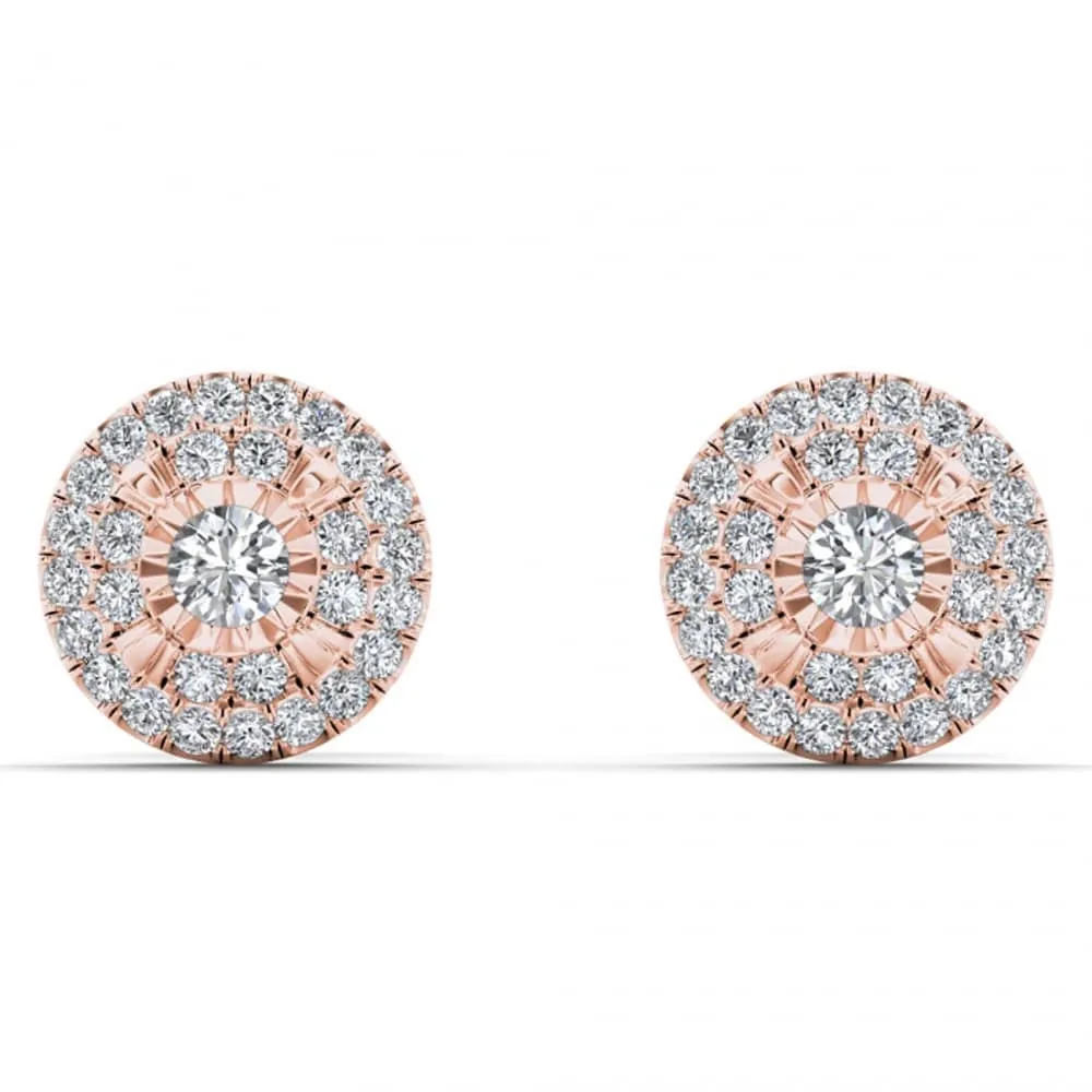 De Couer 10k Rose Gold 1/4ct TDW Diamond Cluster Earrings - Pink sold by Zulily