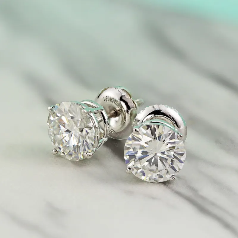 Auriya 2ct TW Round Moissanite Stud Earrings 18k Gold - 6.5 mm sold by Zulily
