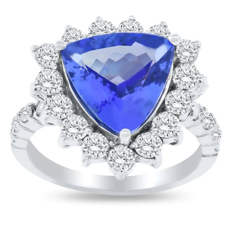 Auriya 14k Gold 4ct Tanzanite and 1 3/8ct TDW Round Diamonds Engagement Ring sold by Zulily