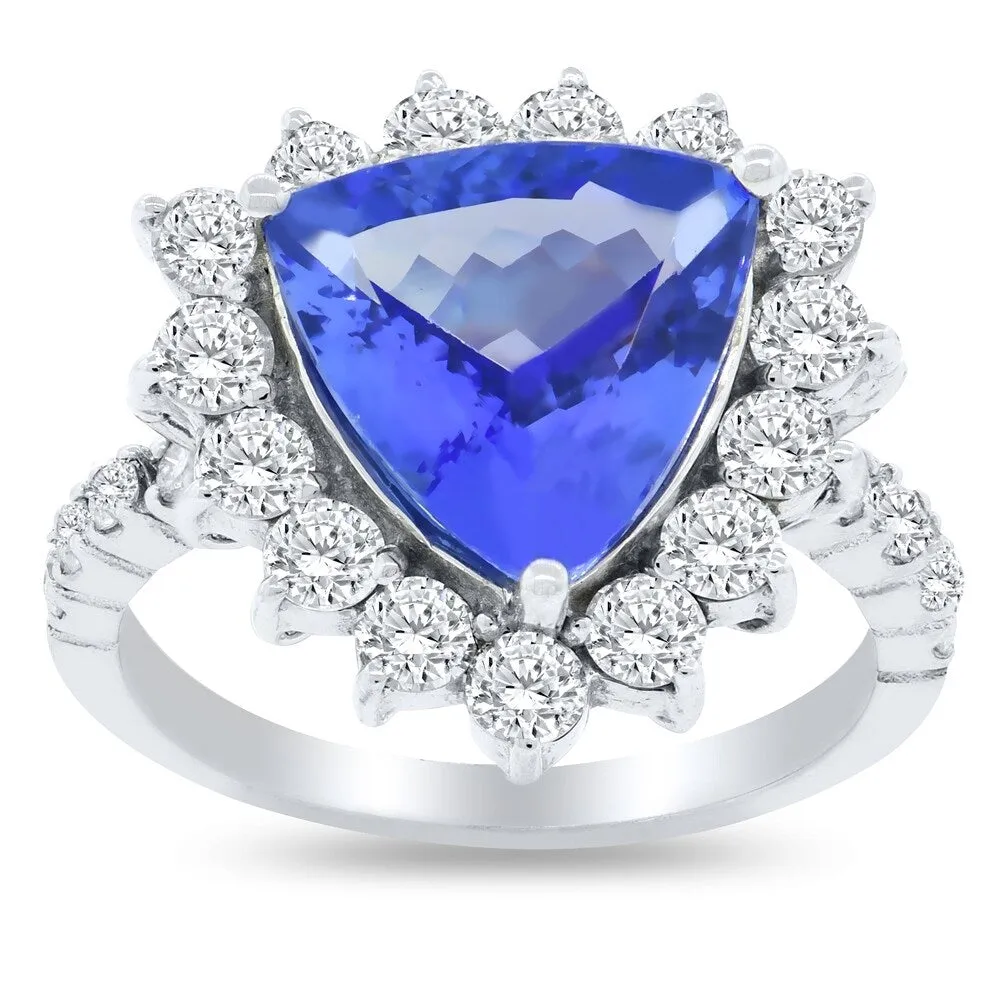 Auriya 14k Gold 4ct Tanzanite and 1 3/8ct TDW Round Diamonds Engagement Ring sold by Zulily