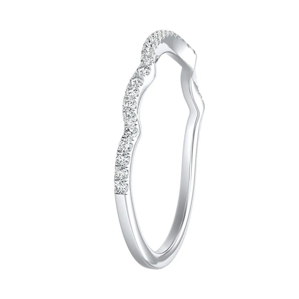 Auriya 1/8ctw Contoured Diamond Wedding Band Platinum sold by Zulily product image thumbnail 2