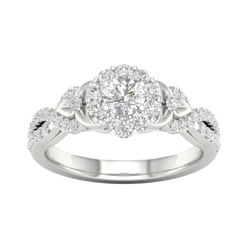 DeCouer 14k Gold 5/8ct TDW Diamond Halo Engagement Ring sold by Zulily