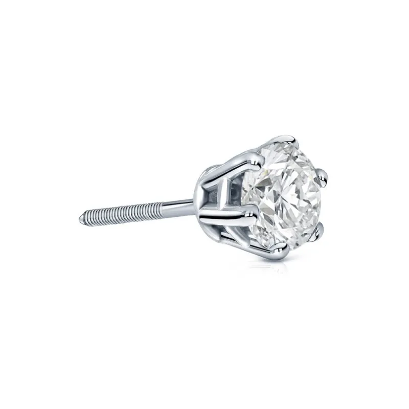 Auriya 14k Gold 1/2ct TDW Round 6-Prong SINGLE STUD (1) Diamond Earring sold by Zulily