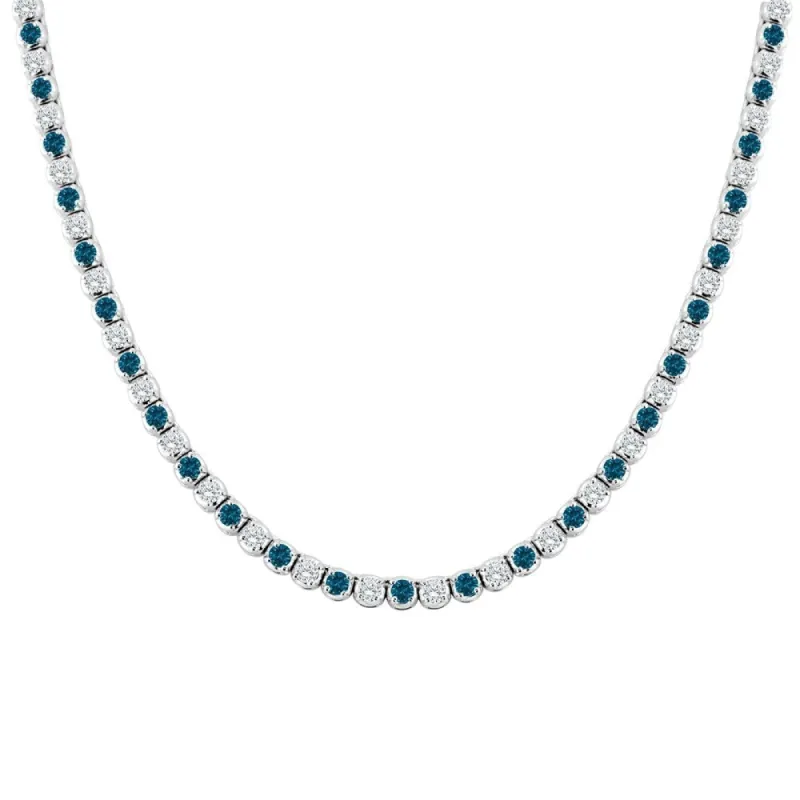 Auriya 14k Gold 9ct TDW Round Blue and White Diamond Tennis Necklace (H-I, SI1-SI2) sold by Zulily