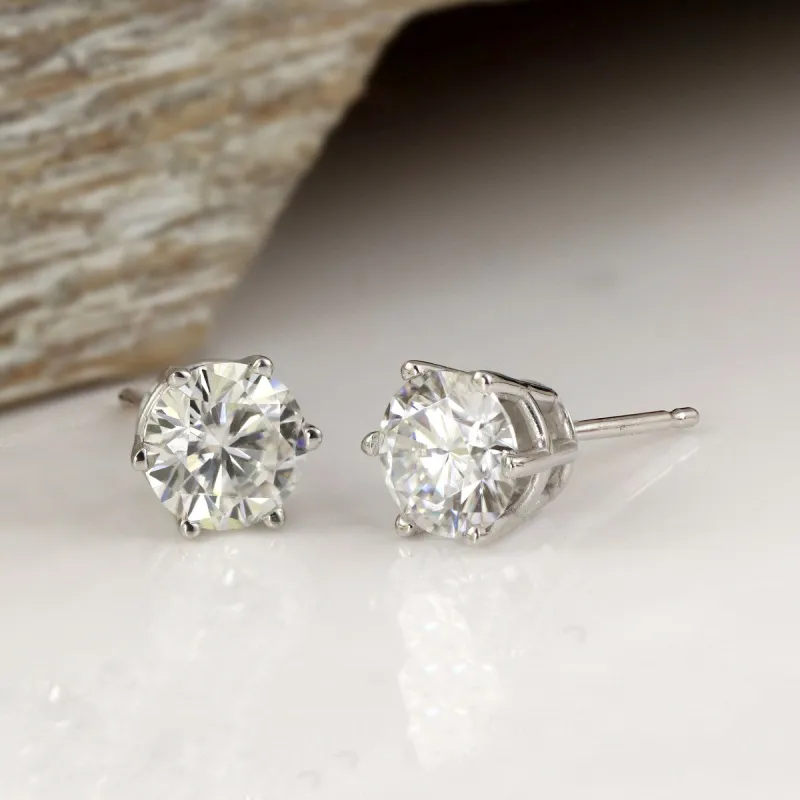Auriya 1 1/2ctw Round Moissanite Stud Earrings 18k Gold - 5.9 mm sold by Zulily