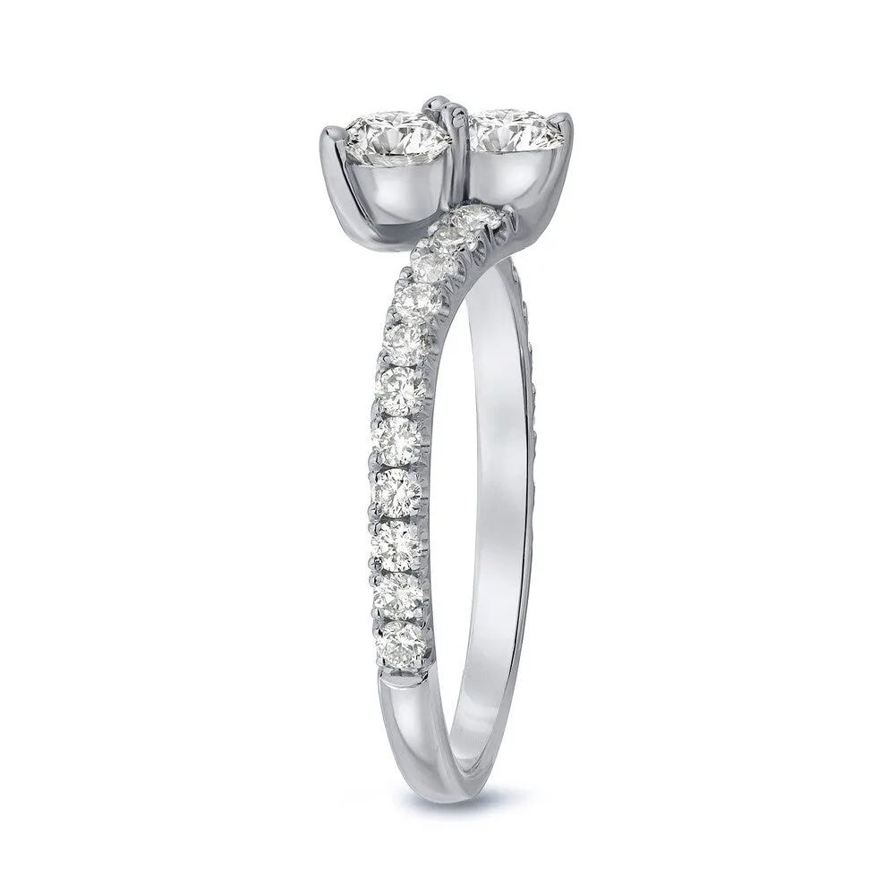 Auriya 14k Gold 3/4ct TDW Round 2-Stone Diamond Engagement Ring sold by Zulily product image thumbnail 4