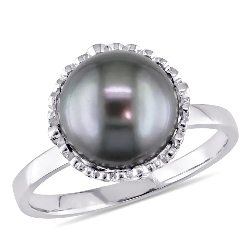 Miadora 8.5-9mm Cultured Freshwater Pearl and Diamond Accent Ring in 10k White Gold sold by Zulily