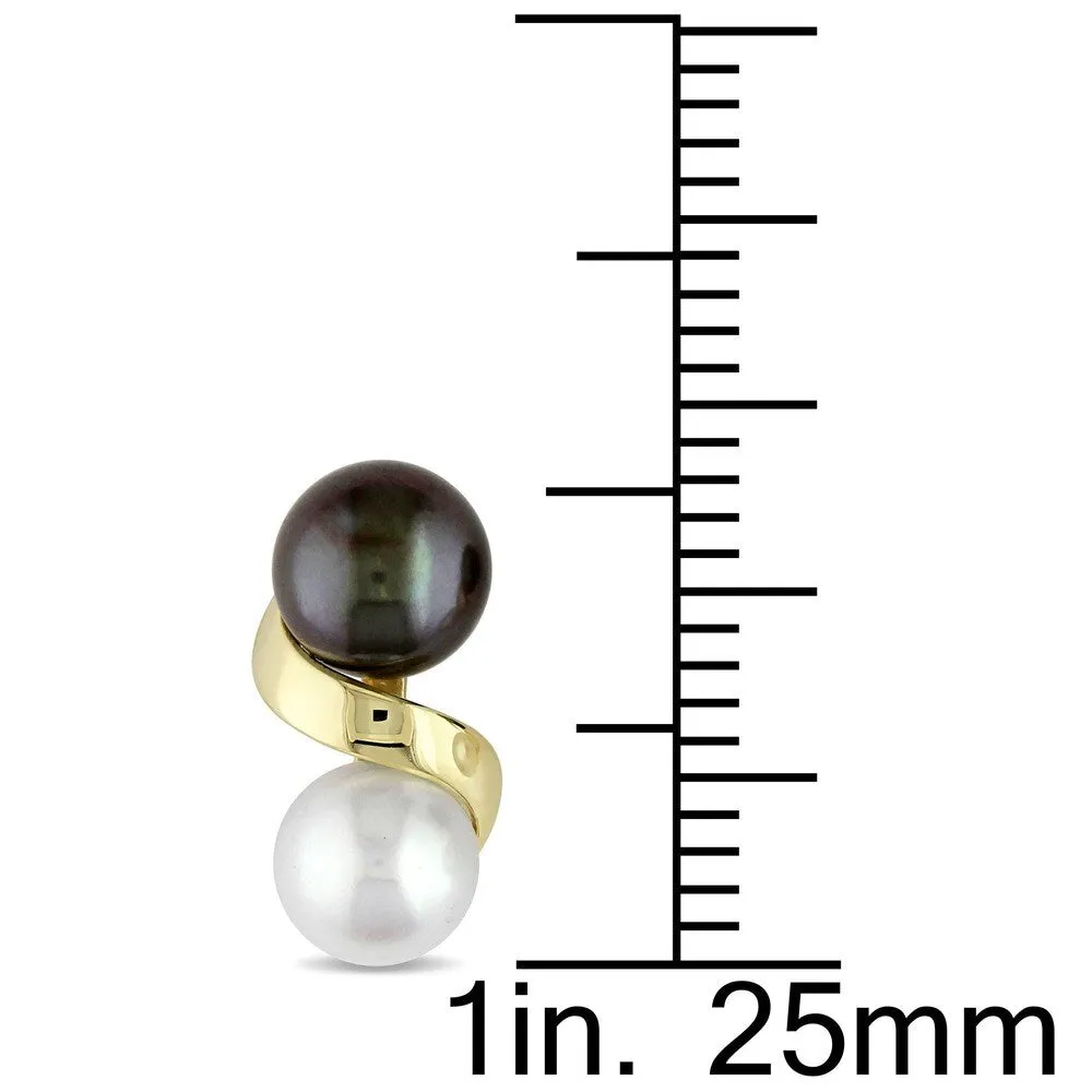 Miadora 10k Gold Black and White Cultured Freshwater Pearl Earrings (5.5-6 mm) sold by Zulily product image thumbnail 3