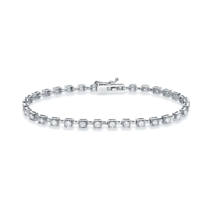 Auriya 18k White Gold 1 1/2ct TDW Round Cut Diamond Bracelet (G-H, SI1-SI2) sold by Zulily