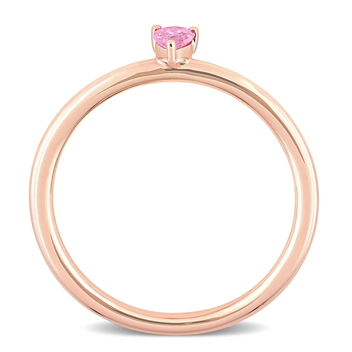 Miadora 10k Rose Gold Pink Sapphire Solitaire Stackable Teardrop Ring sold by Zulily product image thumbnail 3