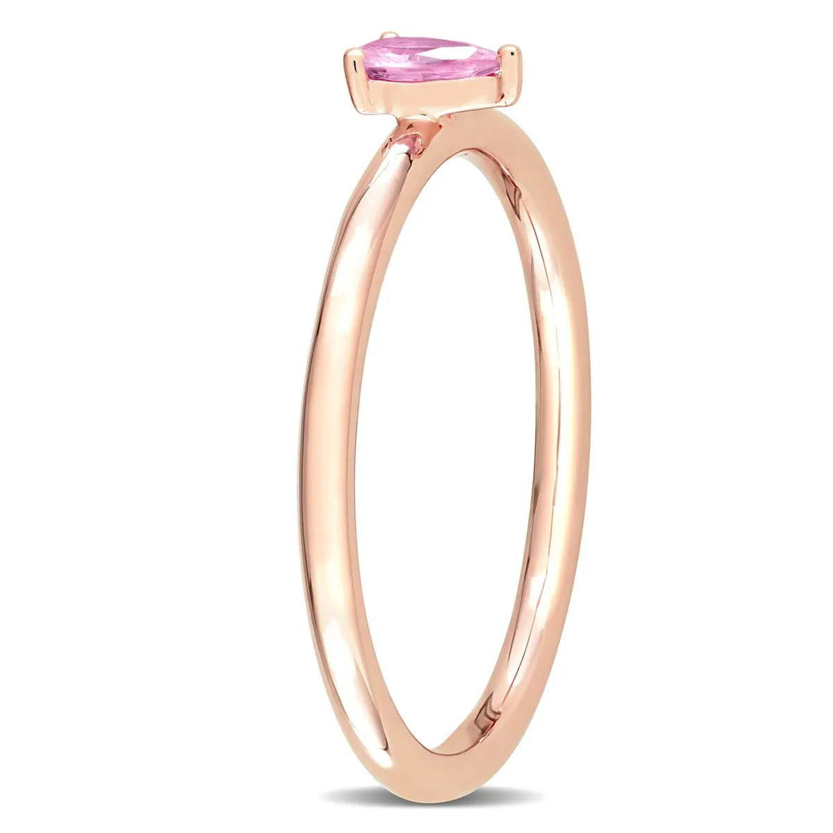 Miadora 10k Rose Gold Pink Sapphire Solitaire Stackable Teardrop Ring sold by Zulily product image thumbnail 2