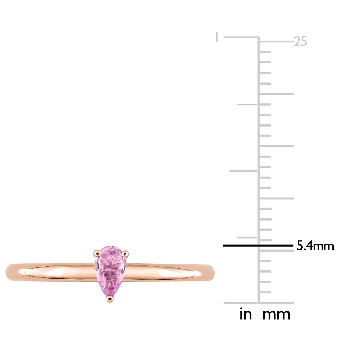 Miadora 10k Rose Gold Pink Sapphire Solitaire Stackable Teardrop Ring sold by Zulily product image thumbnail 4