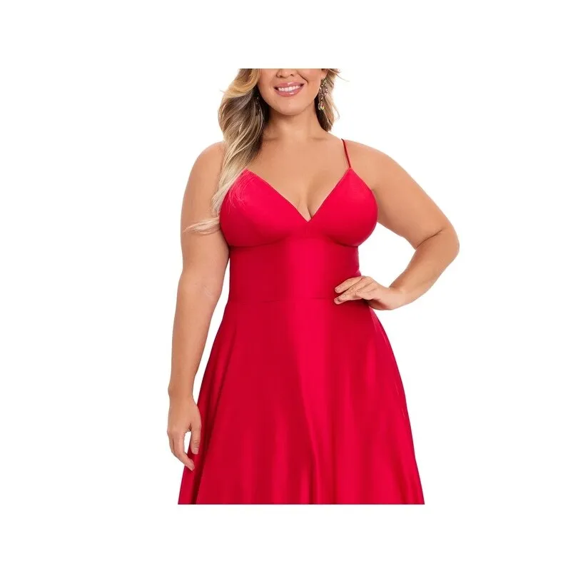 Betsy & Adam Women's V Neck Gown Red Size Large sold by Zulily product image thumbnail 2