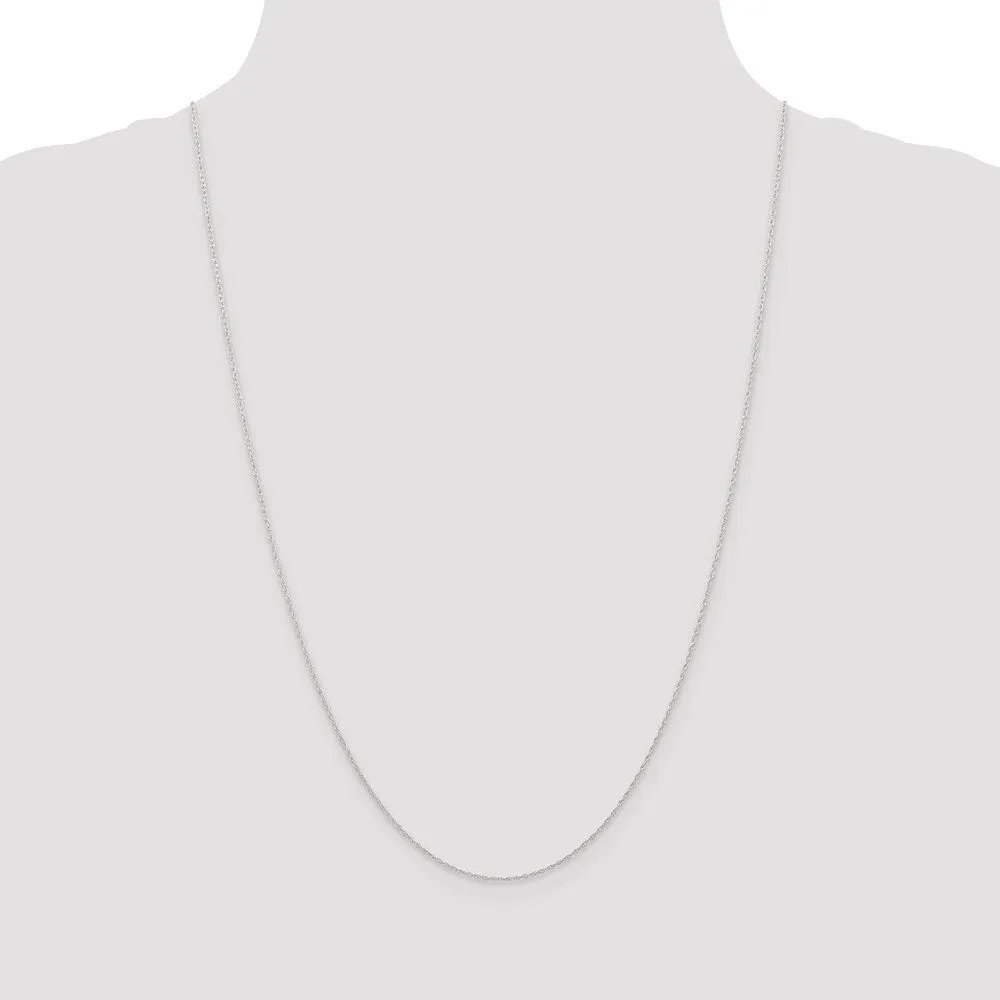 Curata 14k White Gold Solid 0.6mm Carded Cable Rope Chain Necklace Options: 16 18 20 24 sold by Zulily product image thumbnail 3