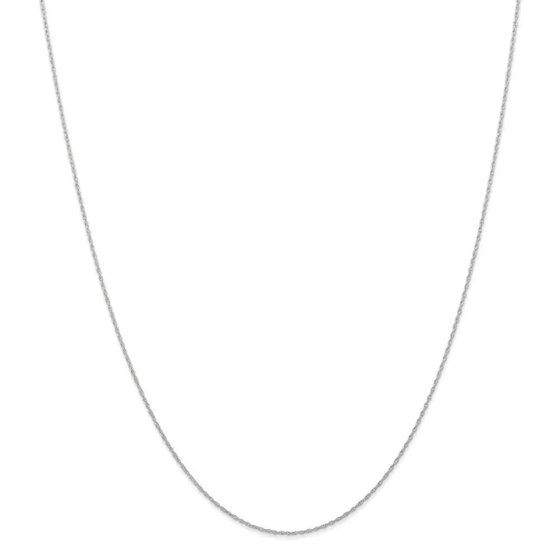 Curata 14k White Gold Solid 0.6mm Carded Cable Rope Chain Necklace Options: 16 18 20 24 sold by Zulily