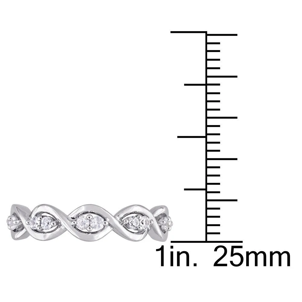 Miadora Signature Collection 14k White Gold White Sapphire Stackable Infinity Anniversary Ring sold by Zulily product image thumbnail 4