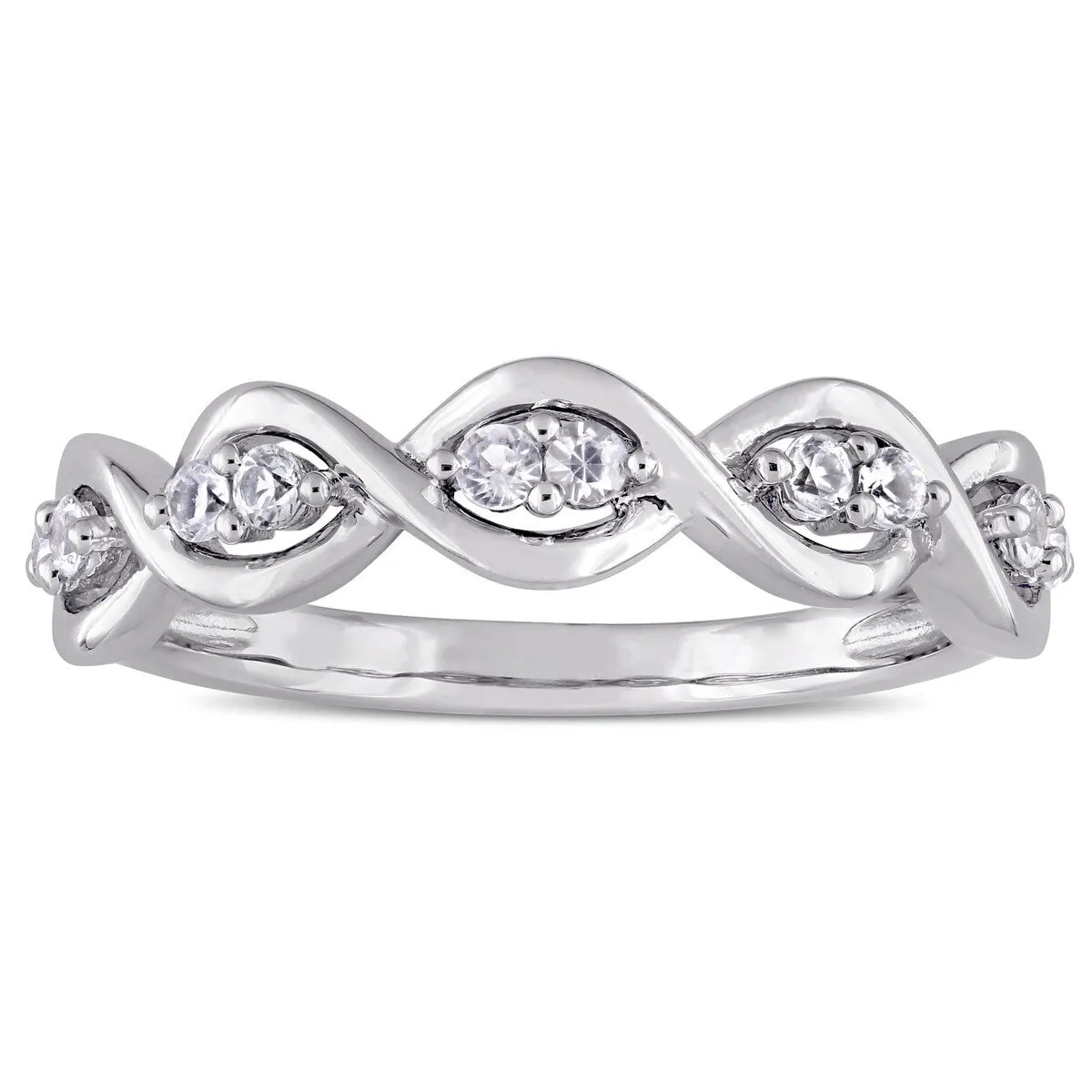 Miadora Signature Collection 14k White Gold White Sapphire Stackable Infinity Anniversary Ring sold by Zulily