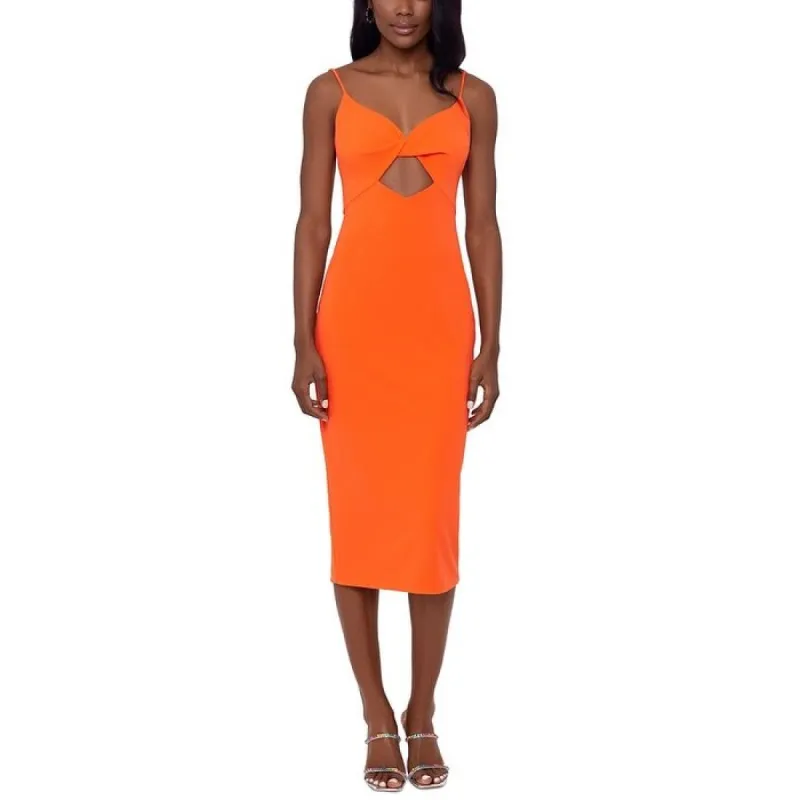 XSCAPE Women's Cutout Midi Dress Orange Size 4 sold by Zulily
