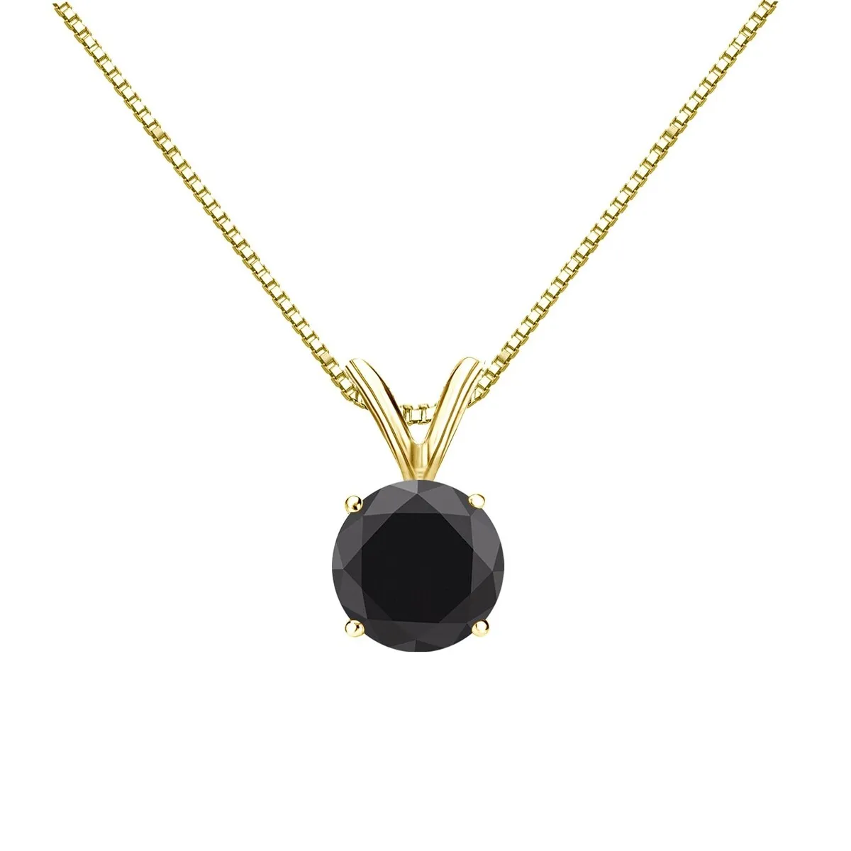 Auriya 14k Gold 1 1/4ctw Black Diamond Solitaire Necklace sold by Zulily product image thumbnail 2
