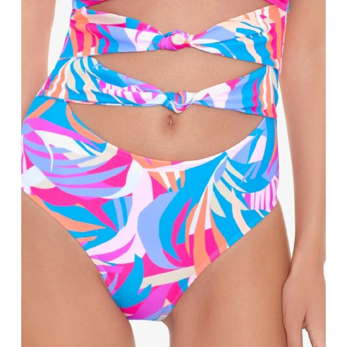 Salt + Cove Junior's Tropical Breeze Knotted One Piece Swimsuit Blue sold by Zulily product image thumbnail 3