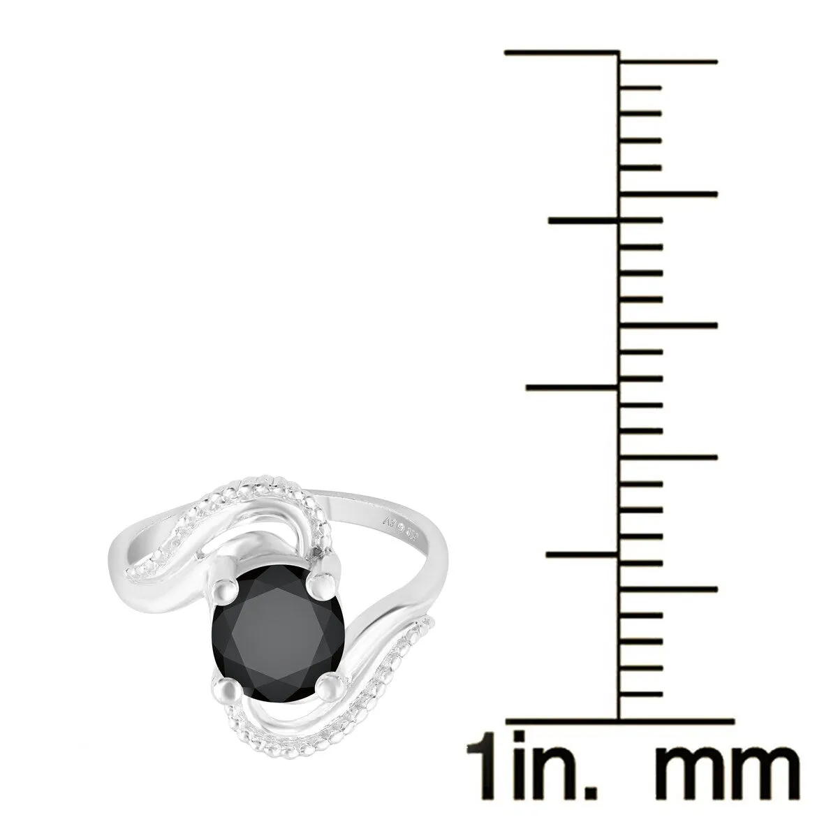 Sterling Silver with 3.25 CTTW Genuine Black Diamond Solitaire Ring sold by Zulily product image thumbnail 3