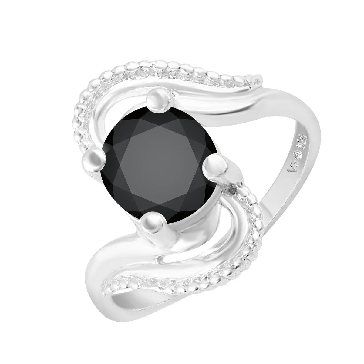 Sterling Silver with 3.25 CTTW Genuine Black Diamond Solitaire Ring sold by Zulily product image thumbnail 2
