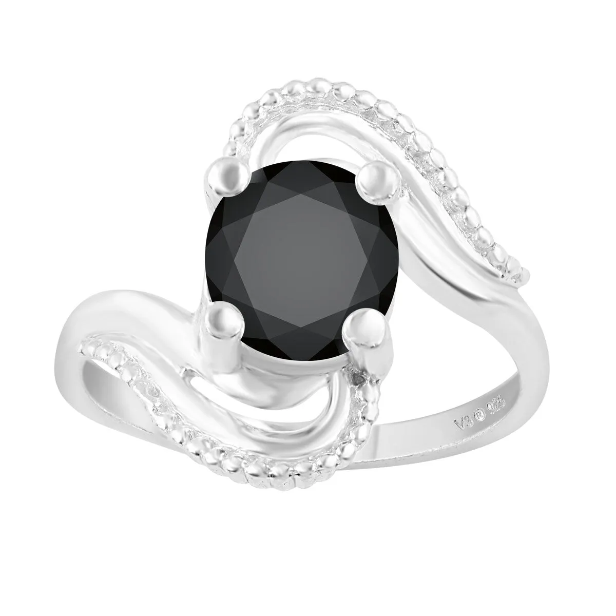 Sterling Silver with 3.25 CTTW Genuine Black Diamond Solitaire Ring sold by Zulily