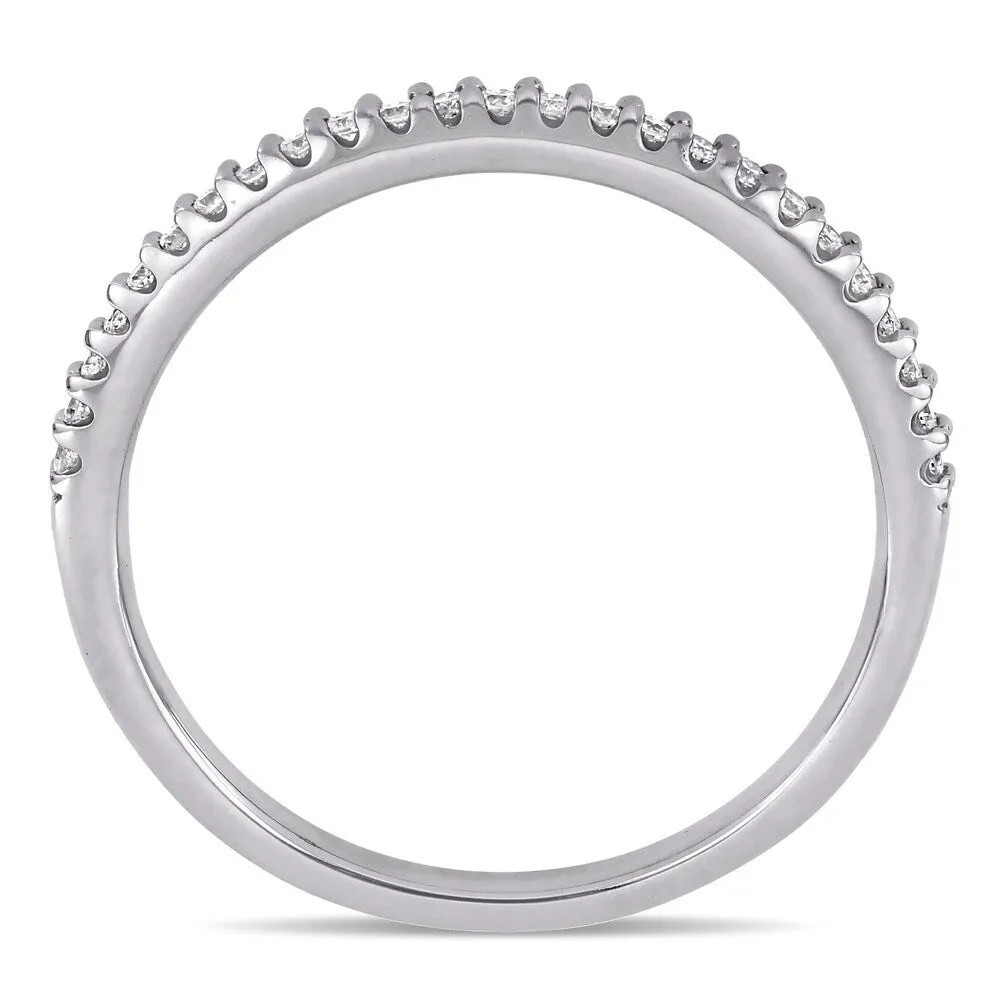 Miadora 14k White Gold 1/8ct TDW Diamond Stackable Wedding Band sold by Zulily product image thumbnail 5