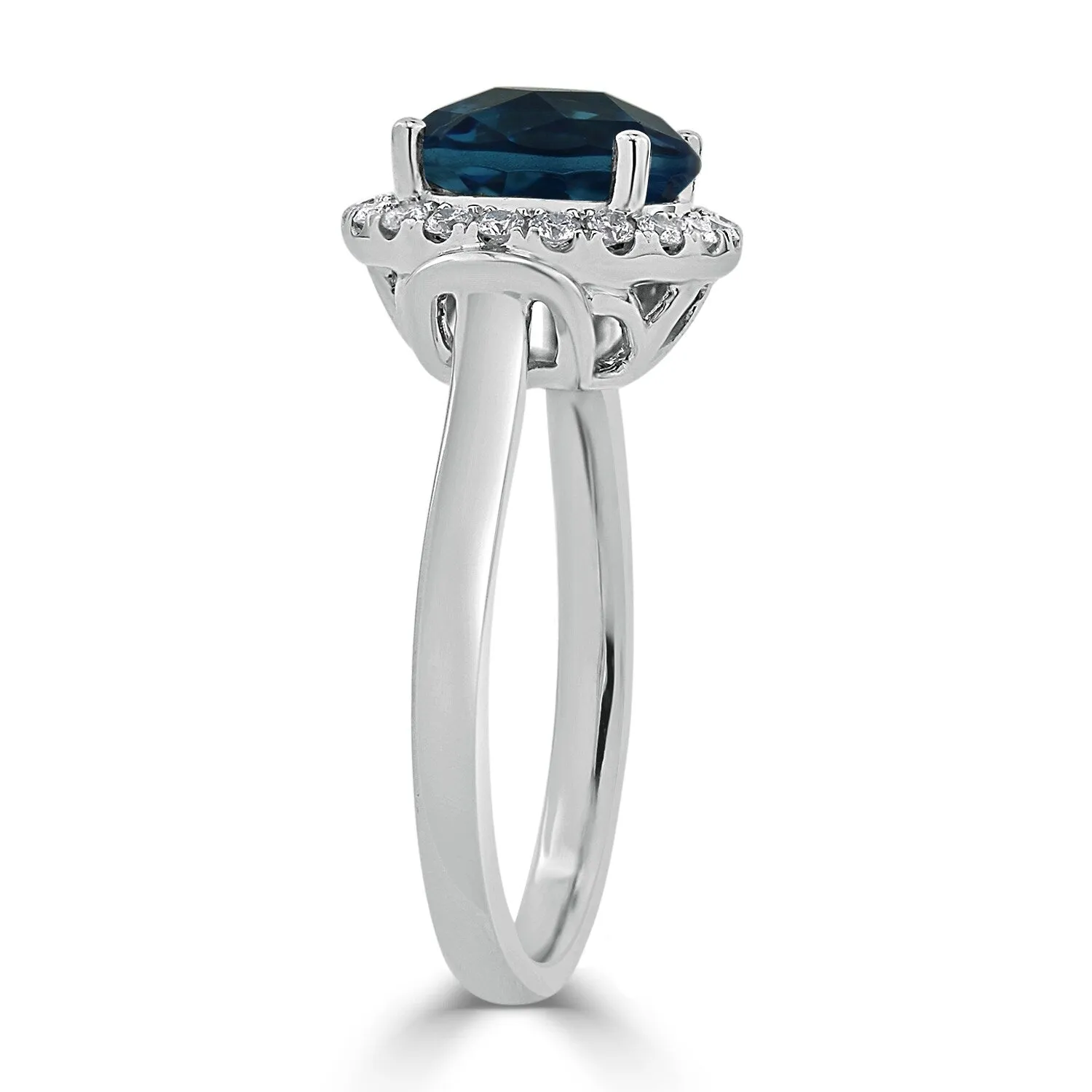 Auriya 3 5/8ct Round London Blue Topaz and Halo Diamond Engagement Ring 1/4ctw 14k Gold sold by Zulily product image thumbnail 4