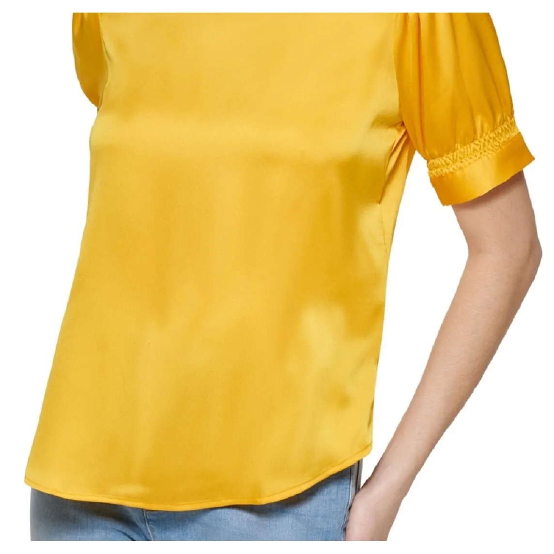 Karl Lagerfeld Paris Women's Short Sleeve Blouse Yellow Size Medium sold by Zulily product image thumbnail 3