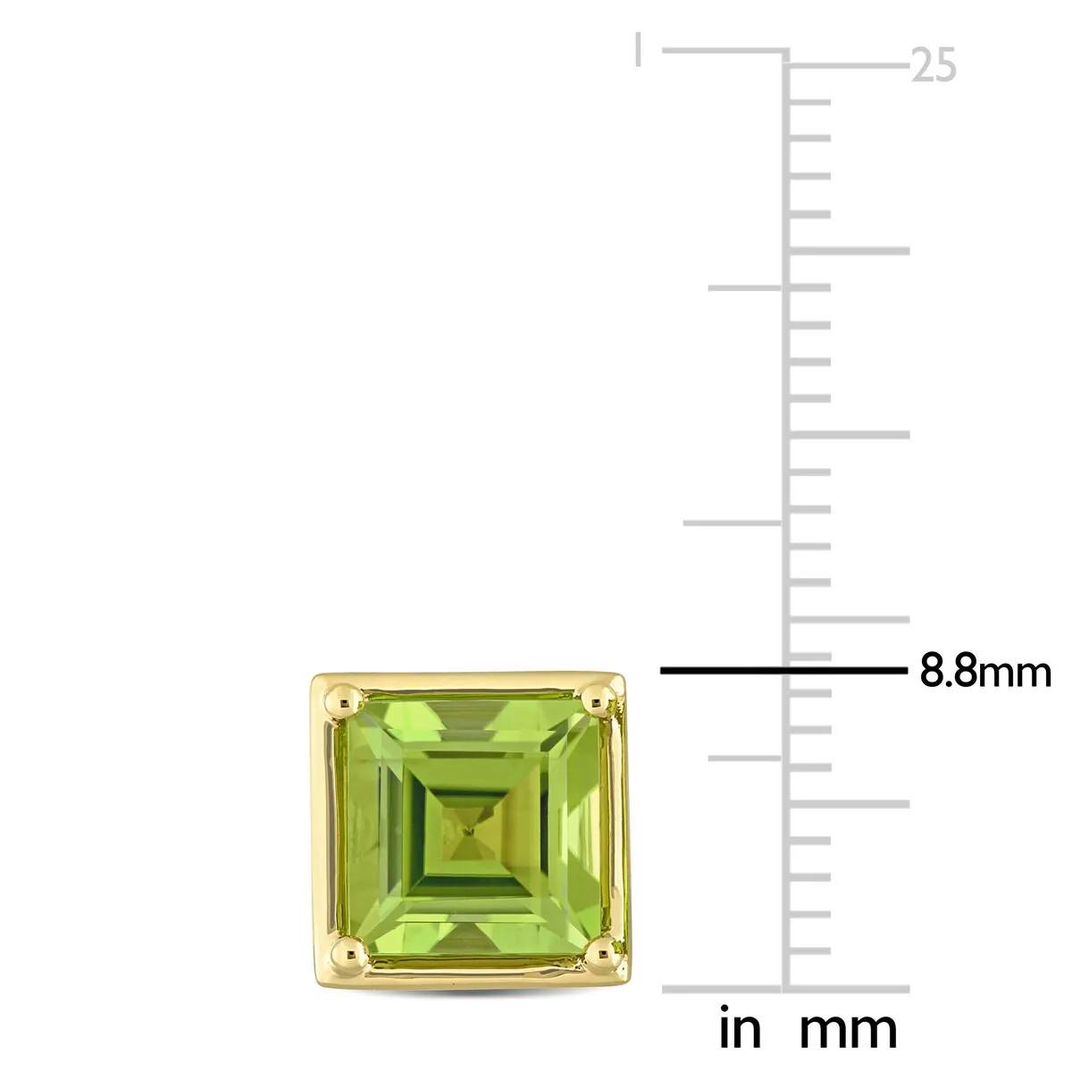 Miadora 14k Yellow Gold Peridot Square Stud Earrings sold by Zulily product image thumbnail 2