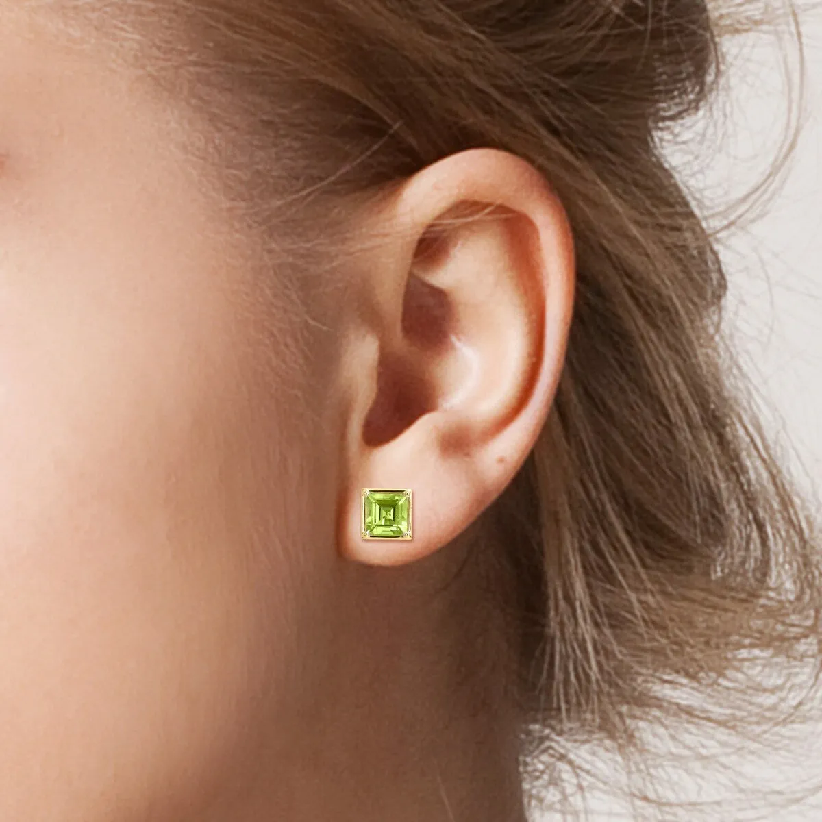 Miadora 14k Yellow Gold Peridot Square Stud Earrings sold by Zulily product image thumbnail 4