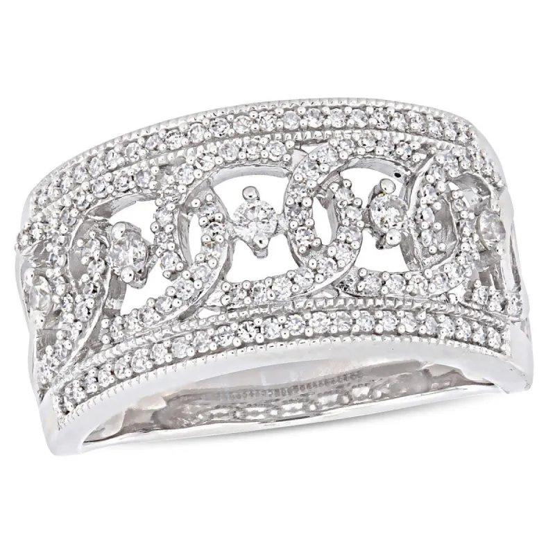 1/2ct TDW Diamond Wide Interlaced Circle Anniversary Band in 10k White Gold by Miadora sold by Zulily