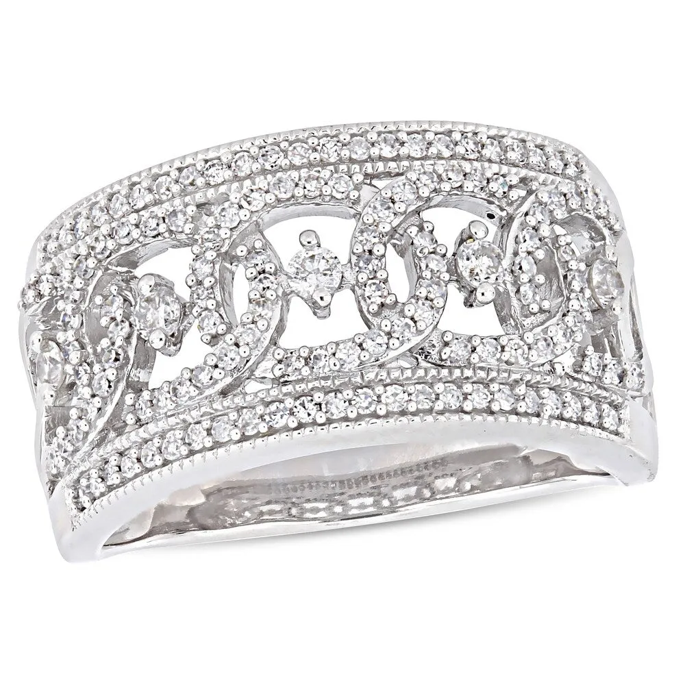 1/2ct TDW Diamond Wide Interlaced Circle Anniversary Band in 10k White Gold by Miadora sold by Zulily