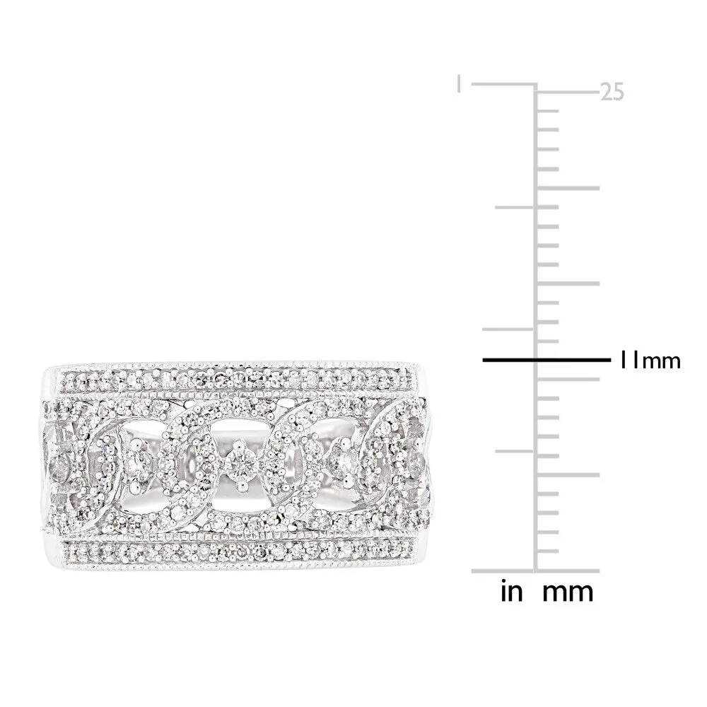 1/2ct TDW Diamond Wide Interlaced Circle Anniversary Band in 10k White Gold by Miadora sold by Zulily product image thumbnail 4