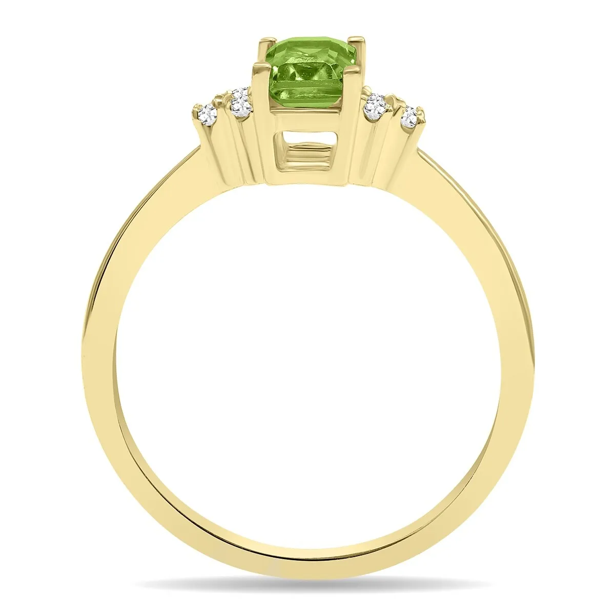 Peridot and Diamond Regal Ring in 10k Yellow Gold sold by Zulily product image thumbnail 3