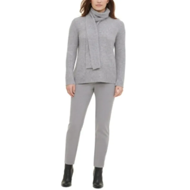 Calvin Klein Women's Scarf Sweater Gray Size Small sold by Zulily