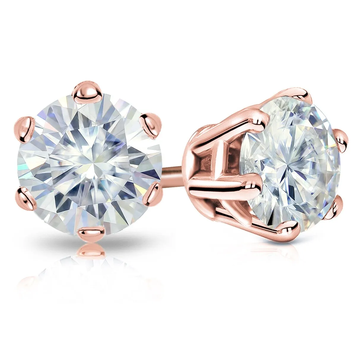 Auriya 4ctw Round Moissanite Stud Earrings 14k Gold - 8.2 mm sold by Zulily product image thumbnail 3