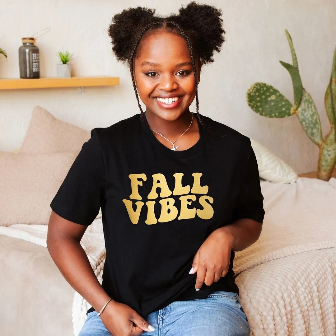 Fall Vibes Retro Puff Print Short Sleeve Tee sold by Zulily product image thumbnail 3