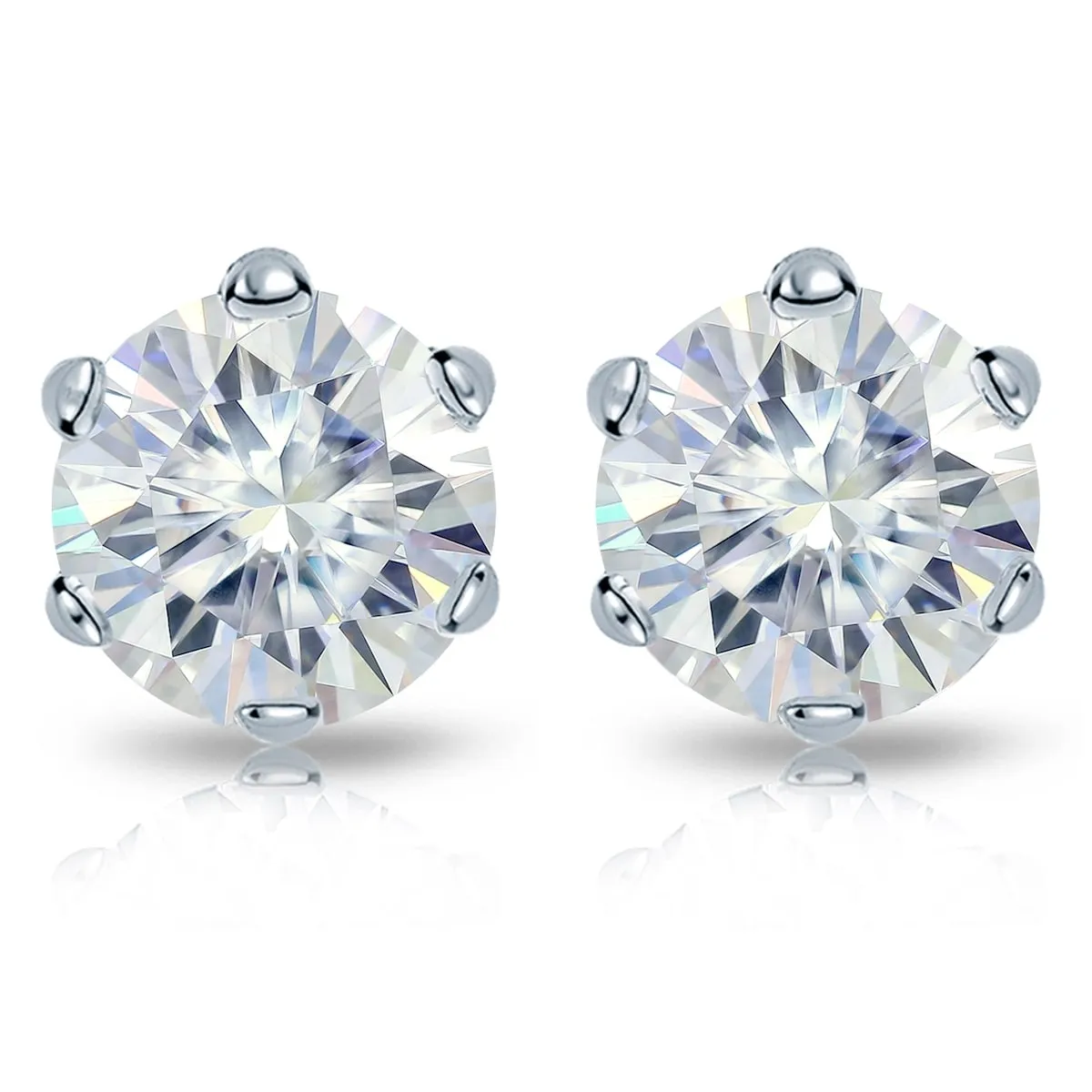 Auriya 4ctw Round Moissanite Stud Earrings 14k Gold - 8.2 mm sold by Zulily product image thumbnail 4