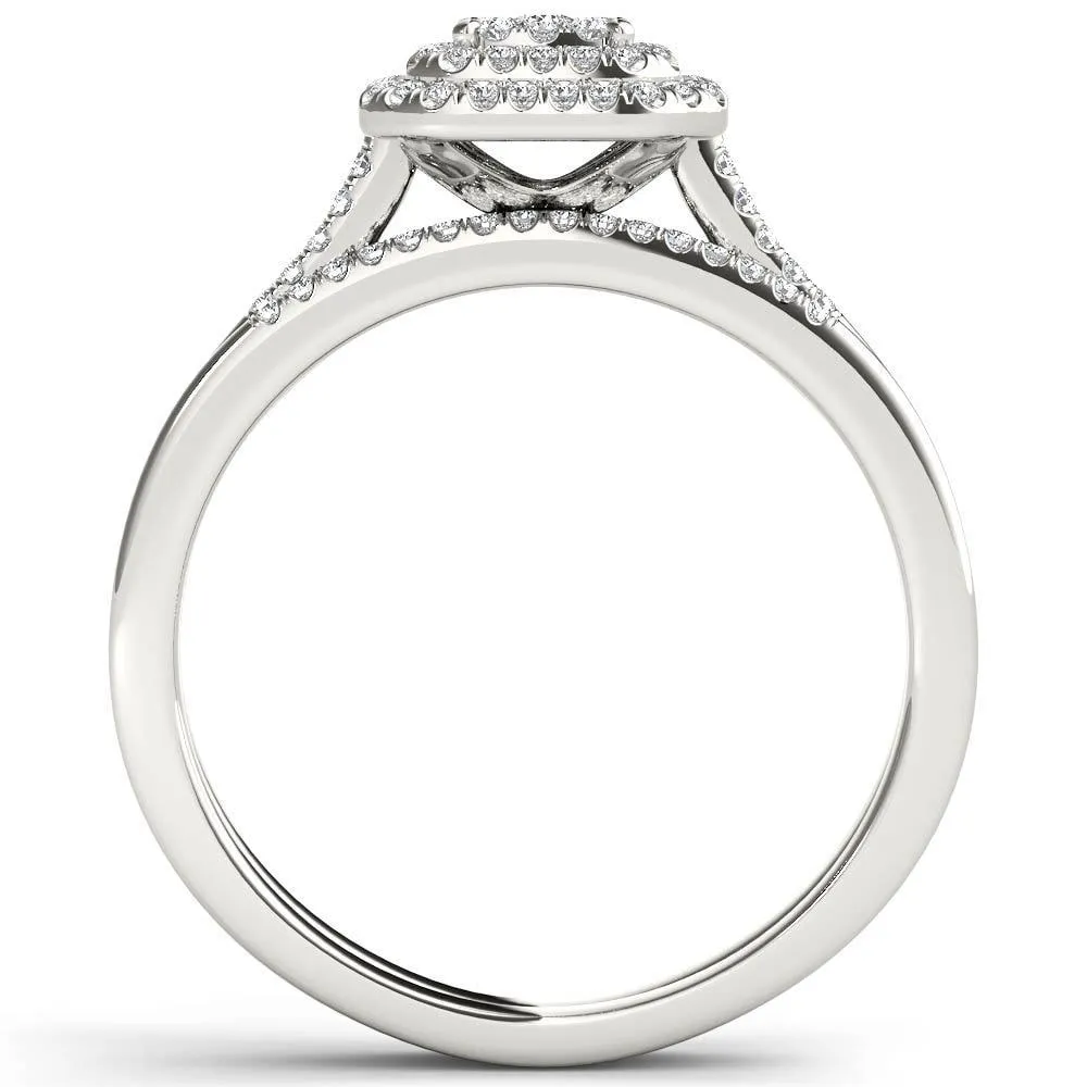 De Couer 10k White Gold 1/4ct TDW Diamond Cluster Halo Bridal Set sold by Zulily product image thumbnail 3