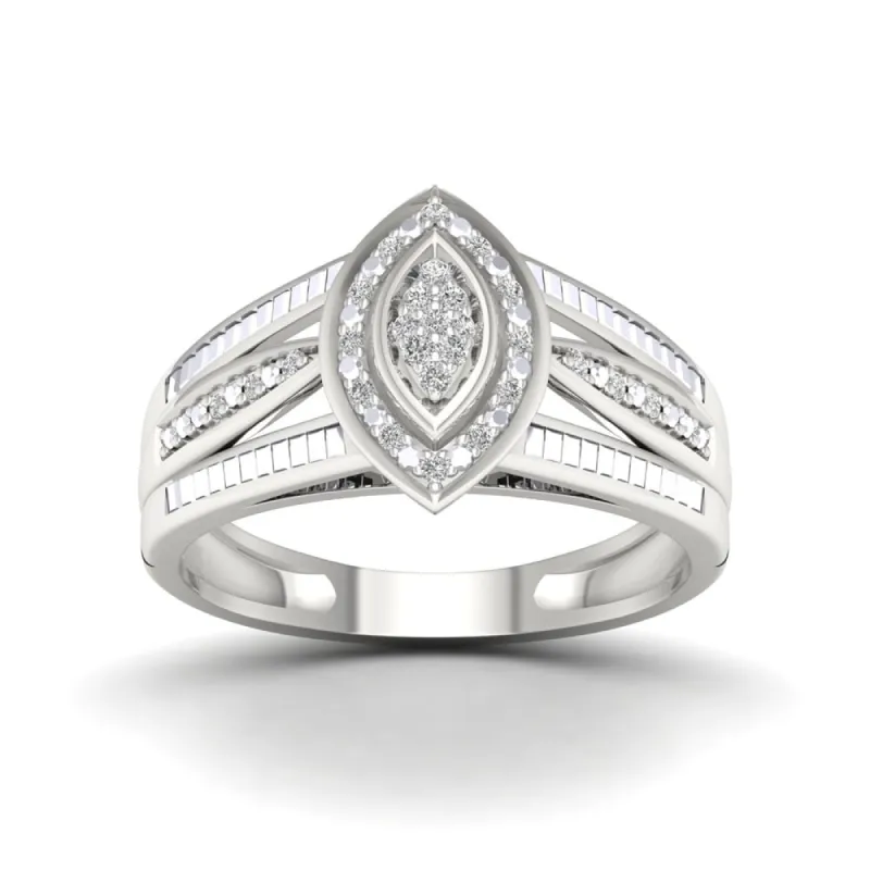De Couer IGI Certified 1/10ct TDW Diamond Cluster Ring - White sold by Zulily