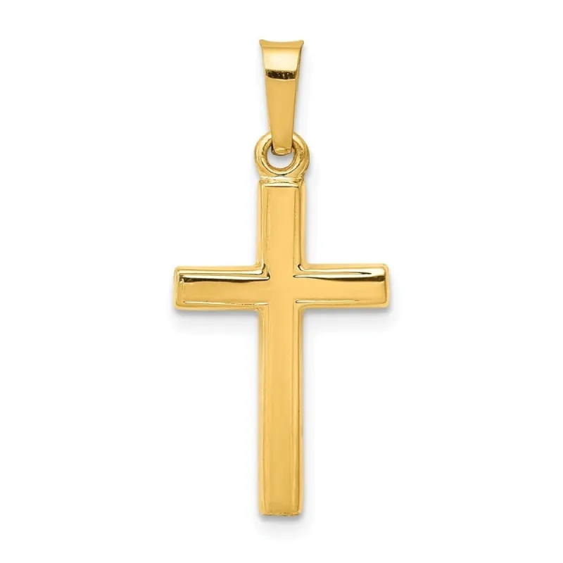 Curata 14k Yellow Gold 18" Polished Simple Latin Cross Pendant Necklace - 27x12mm sold by Zulily