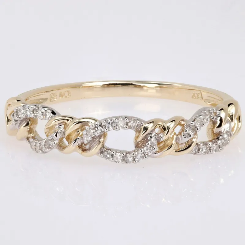 Miadora 1/10ct TDW Diamond Stackable Curb Link Ring in 14k Yellow Gold sold by Zulily