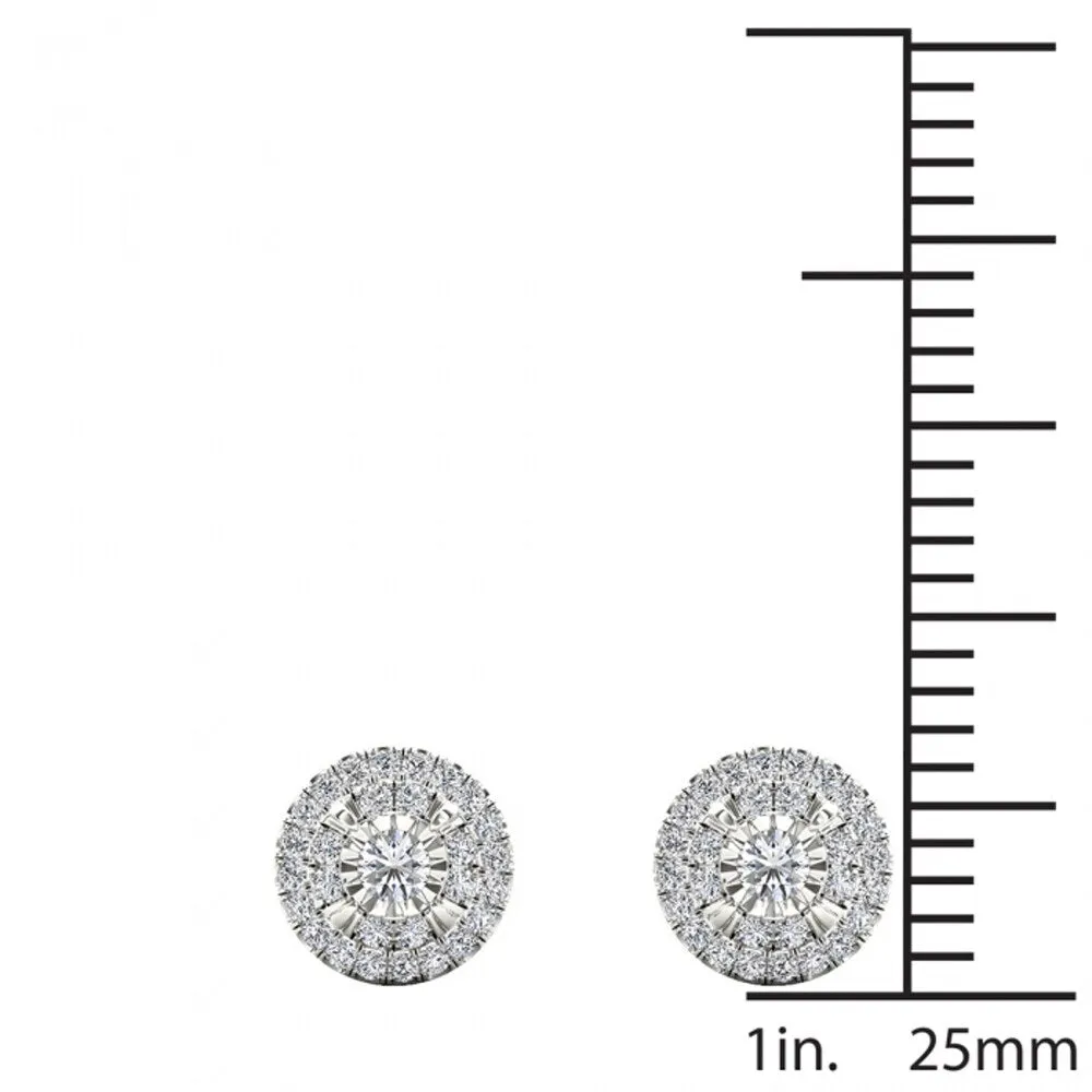 De Couer 10k White Gold 1/4ct TDW Diamond Cluster Earrings - White H-I sold by Zulily product image thumbnail 4