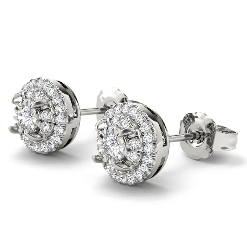 De Couer 10k White Gold 1/4ct TDW Diamond Cluster Earrings - White H-I sold by Zulily product image thumbnail 2