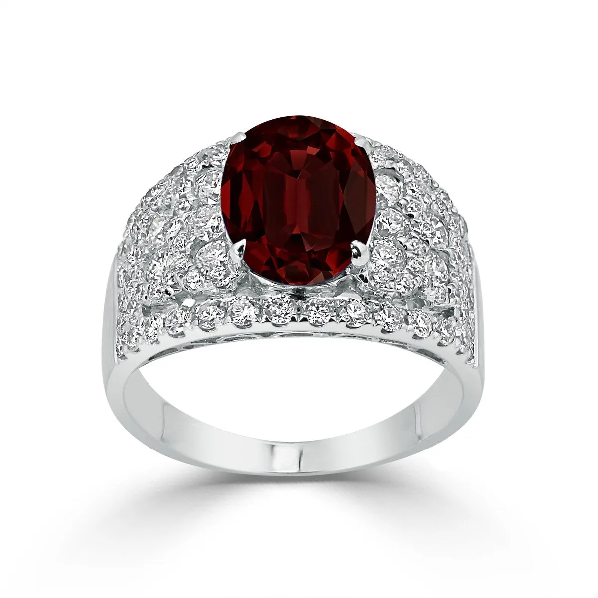 Auriya 2 7/8ct Oval Red Garnet and Diamond Ring 1 1/3ctw 18K Gold sold by Zulily