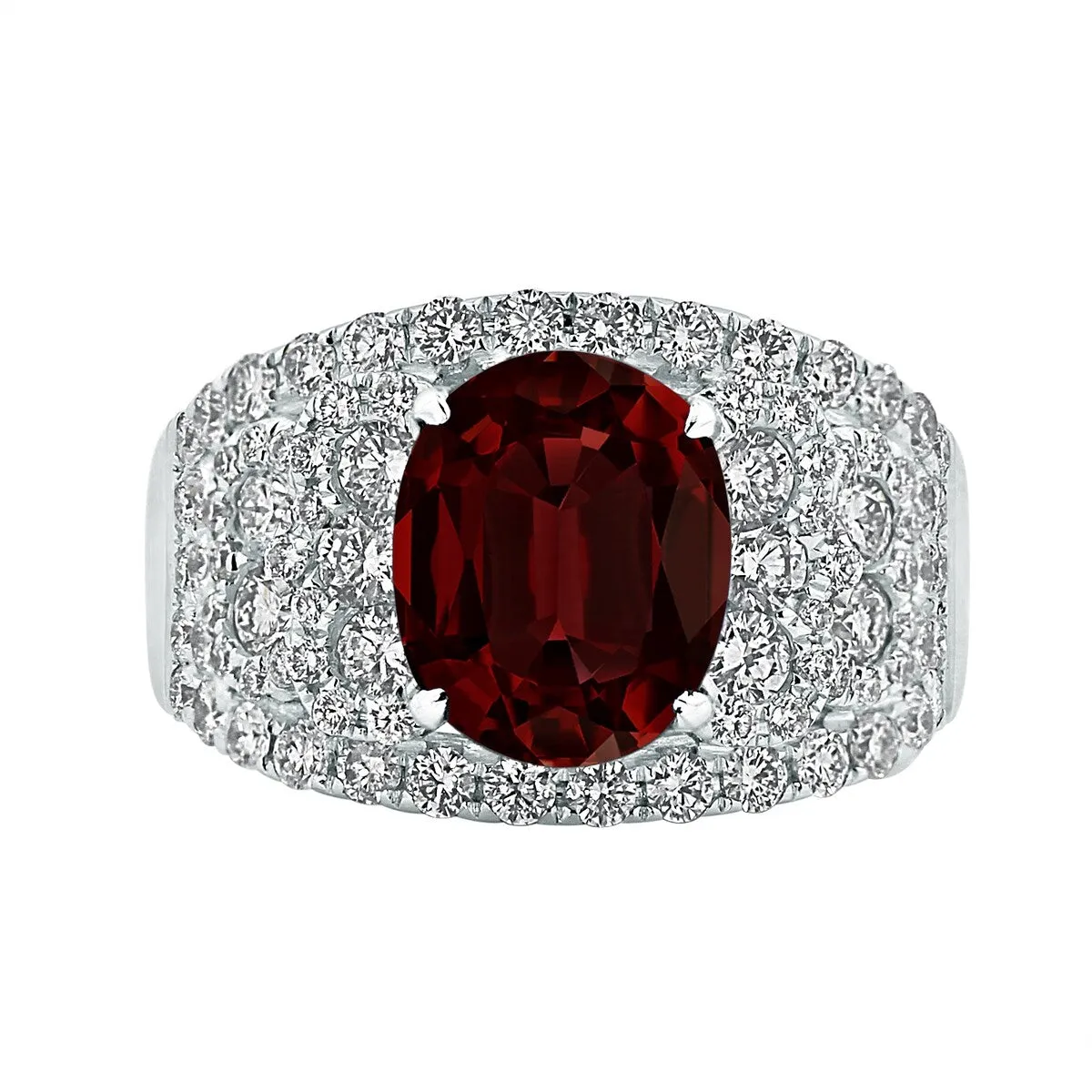 Auriya 2 7/8ct Oval Red Garnet and Diamond Ring 1 1/3ctw 18K Gold sold by Zulily product image thumbnail 2