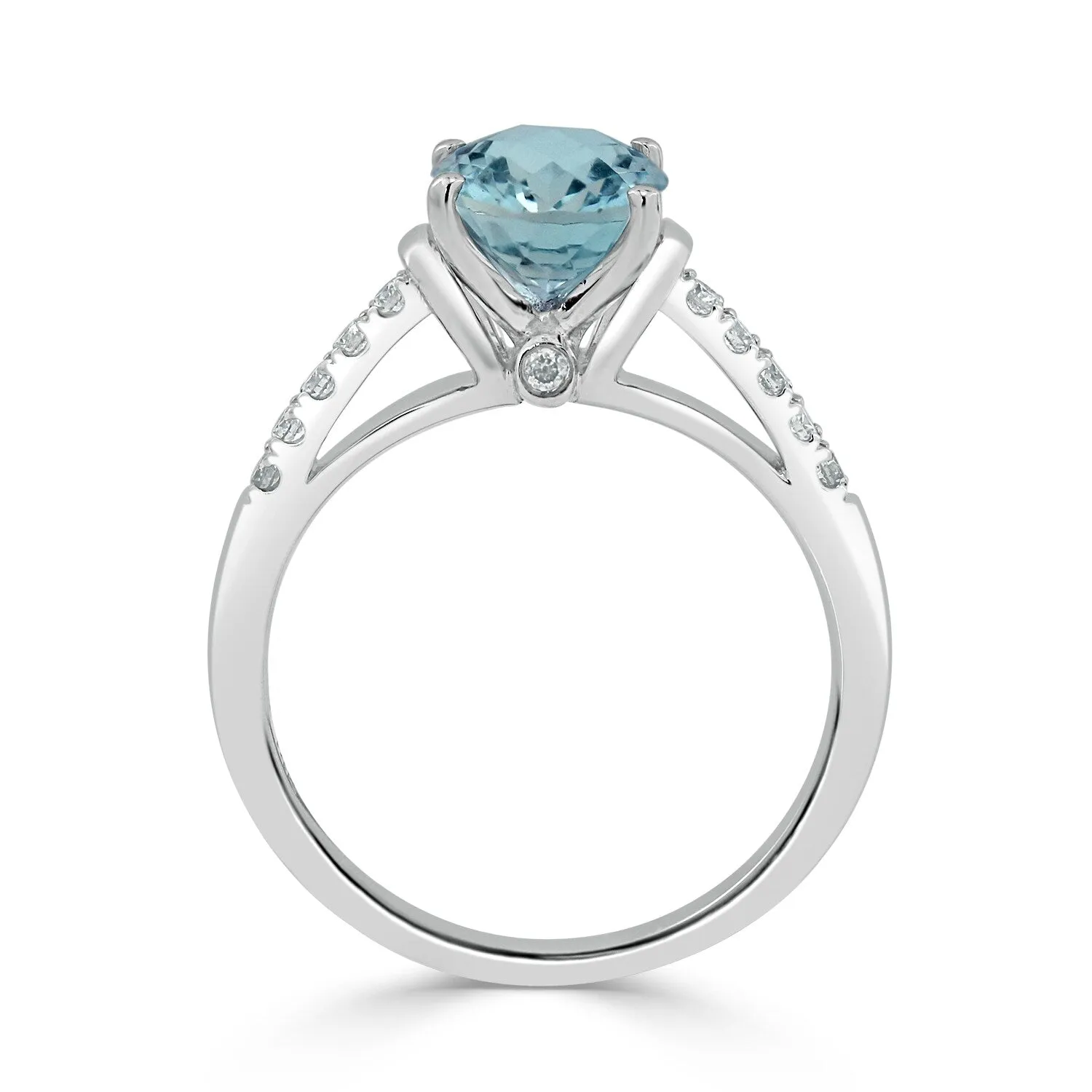 Auriya 2ct Fancy Oval Swiss Blue Topaz and Diamond Engagement Ring 1/6ctw 14k Gold sold by Zulily product image thumbnail 5